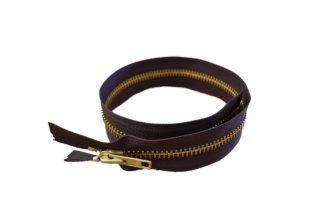 brown zipper, brass zipper, YKK zipper