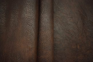 brown leather, shrunken bison, shrunken leather, boot leather