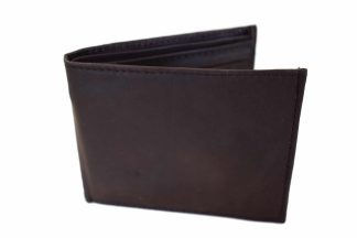 aj leather, bifold wallet, leather wallet, brown wallet