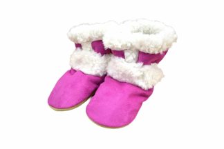 mini-mocs cherry comb toe-ster, baby moccasins, pink moccasins