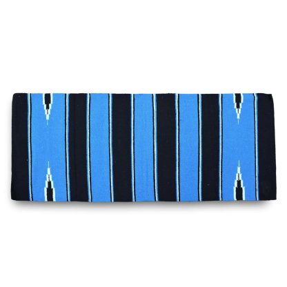 Navajo Saddle Blanket - Light Blue:Black