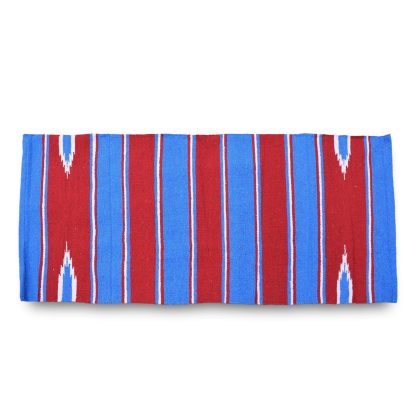 Navajo Saddle Blanket - Light Blue:Red